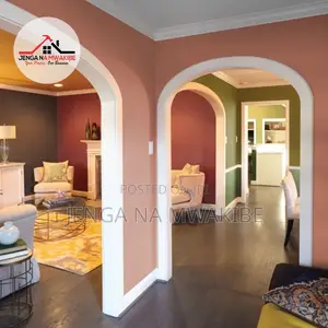 Rustic Clay Orange Archway Transition Interior Wall Paint Palette