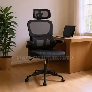 High Back Ergonomic Flip Arm Computer Seat