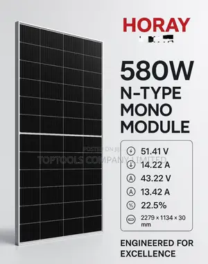 Horay 580watts Solar Module N Type Monocrystalline 36v