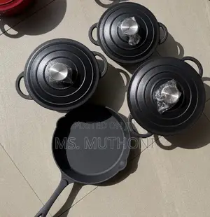 Black Raw Cast Iron Cooking Pot and Skillet Collection