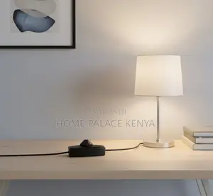 Table Lamp: Decorative Table Lamp With Beige Fabric Shade