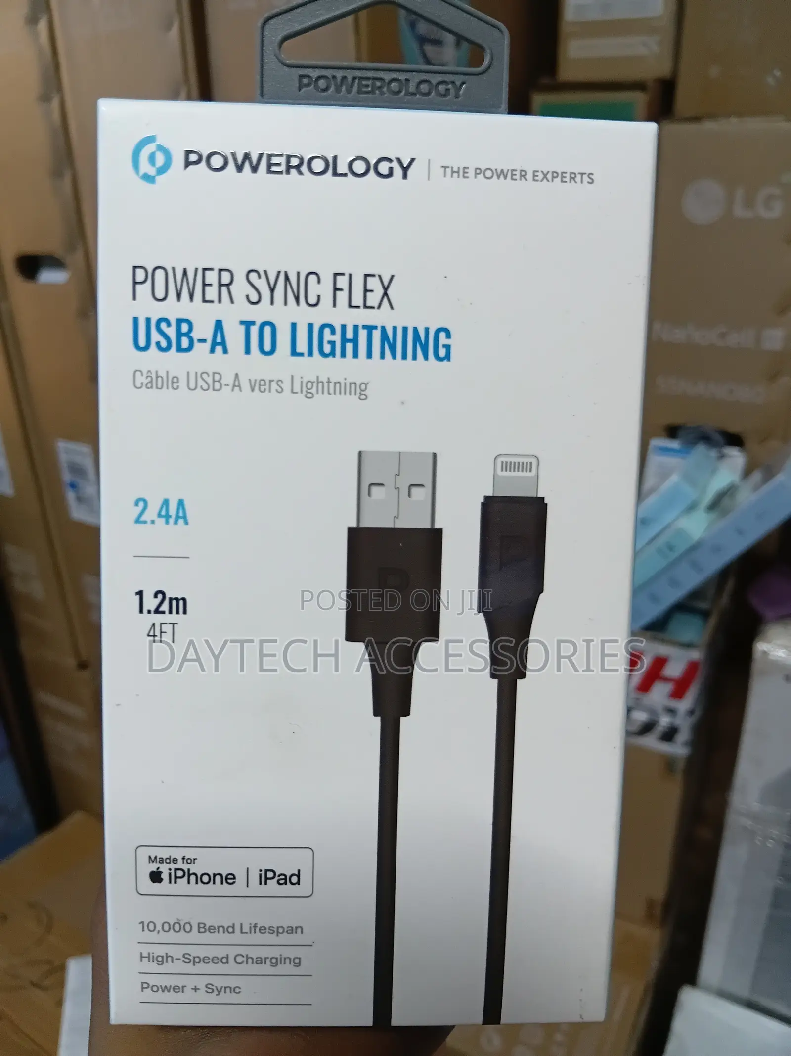 Powerology Usb a to Lightning Fast Charging and Data Sync Cable.