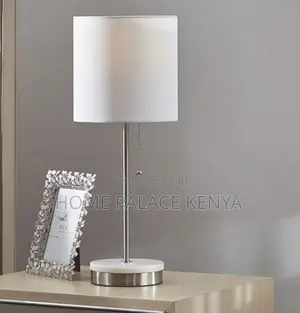 Table Lamp: Decorative Table Lamp With Beige Fabric Shade