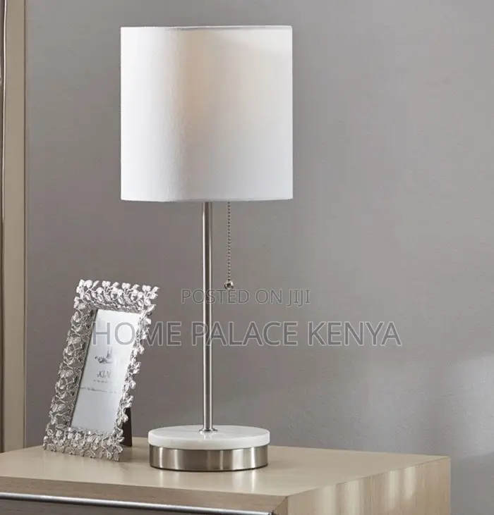 Table Lamp: Decorative Table Lamp With Beige Fabric Shade