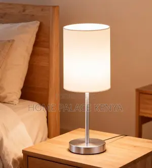 Table Lamp: Decorative Table Lamp With Beige Fabric Shade