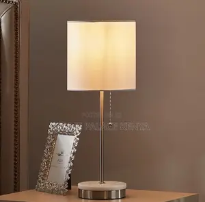 Table Lamp: Decorative Table Lamp With Beige Fabric Shade
