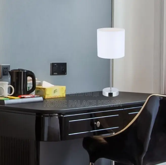 Table Lamp: Decorative Table Lamp With Beige Fabric Shade