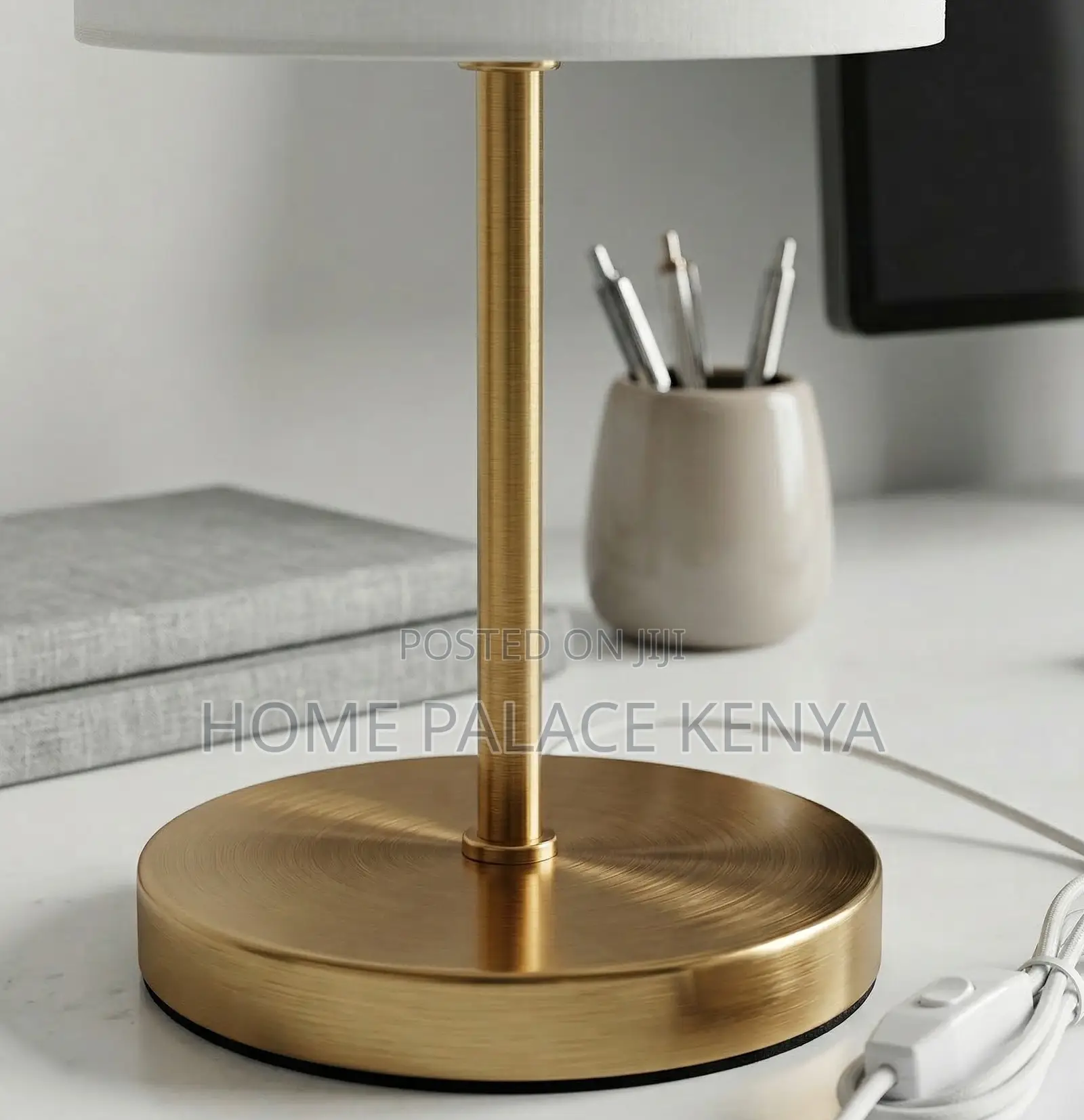 Table Lamp: Decorative Table Lamp With Beige Fabric Shade