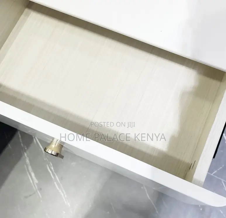 Bedside Table: Nightstand With 2 Drawers and Metal Legs