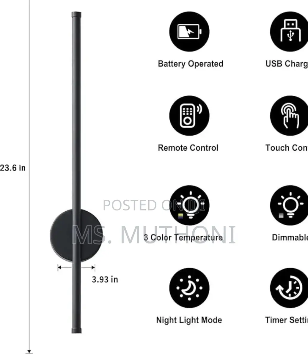 1 Pc * Remote Controlled Rechargeable Wall Sconce Lights *