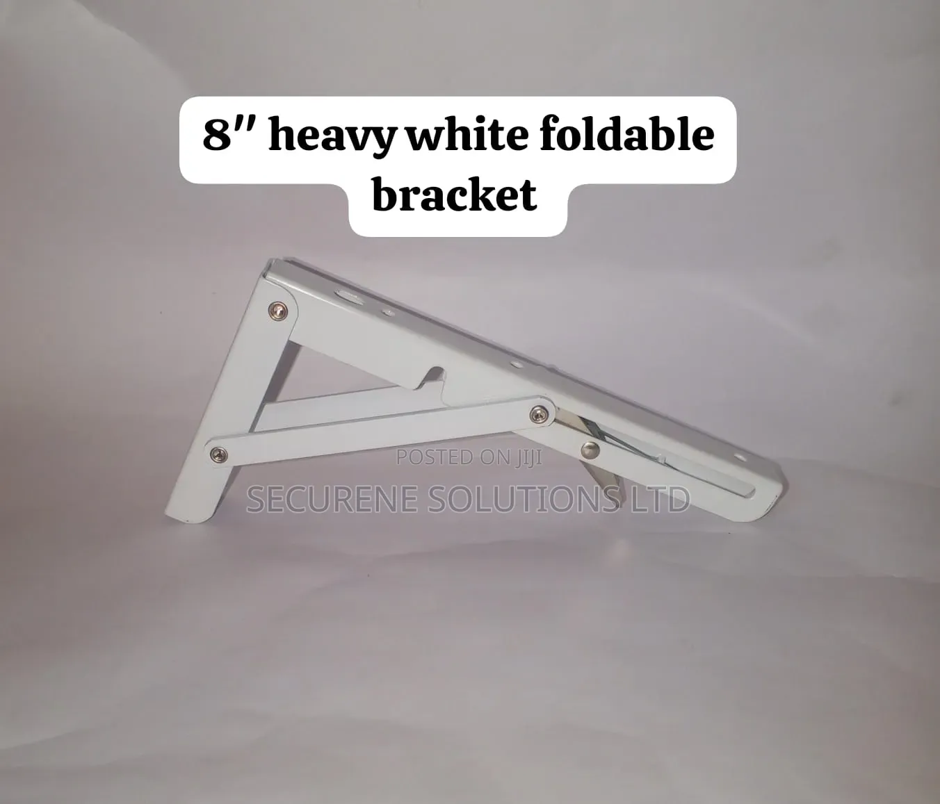 8-Inch White Heavy-Duty Folding Shelf Bracket.