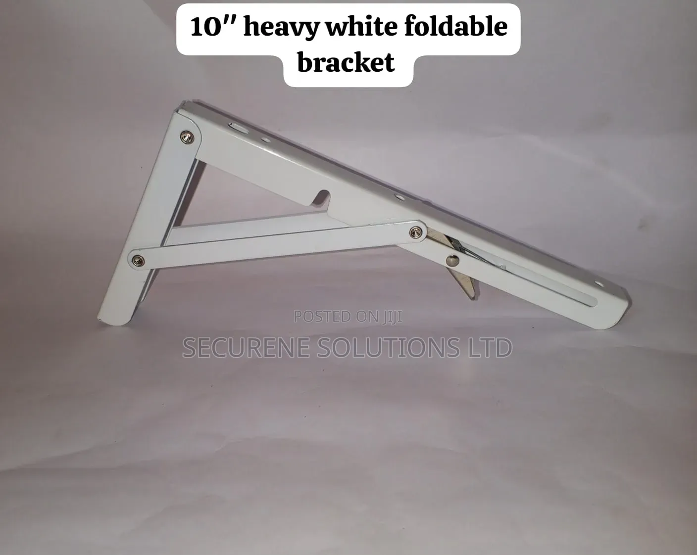 Heavy-Duty White 10-Inch Foldable Shelf Bracket.