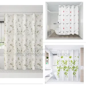 Green Floral Shower Curtain Bathroom Shower Curtain