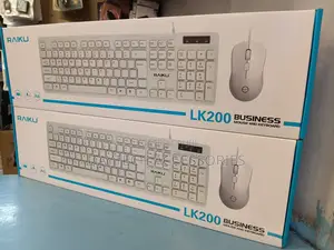 This Is a Raiku Lk200 Wired Membrane Keyboard With Mouse - White