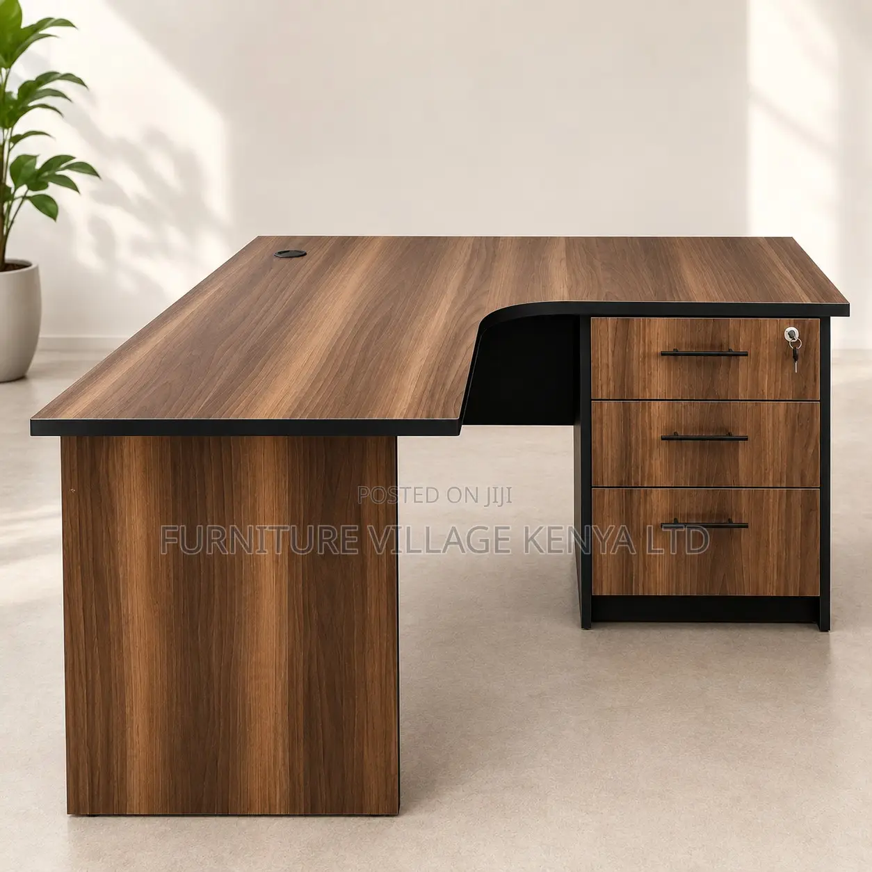 Modern Customized 3-drawer Curved Study Desk.