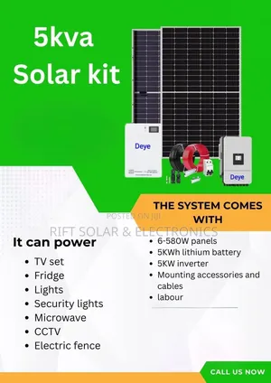 5kw Inverter - 5kwh Lithium Battery - (6)580w Solar Full Package