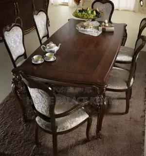 Dining Set: High Quality Mahogany Table Set With Wooden Surface