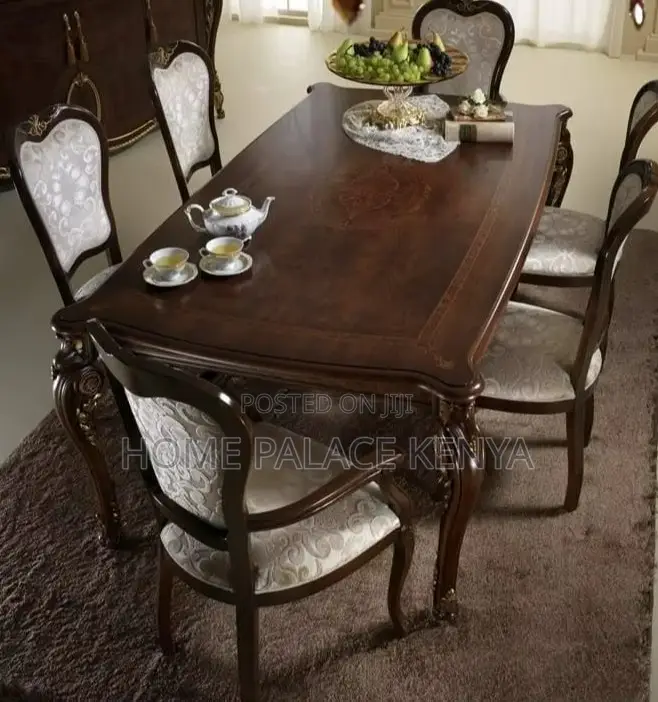 Dining Set: High Quality Mahogany Table Set With Wooden Surface
