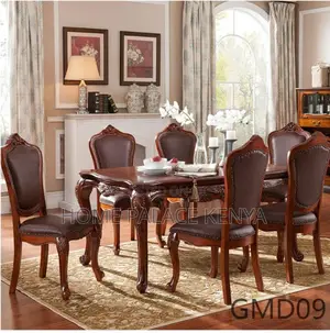 Dining Set: High Quality Mahogany Table Set With Wooden Surface