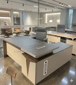 1.6 Meters Imported Gray Wood L-Shaped Table
