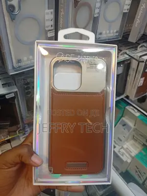 Brand Brown Vegan Leather Phone Case for an iPhone 15 Pro Max.