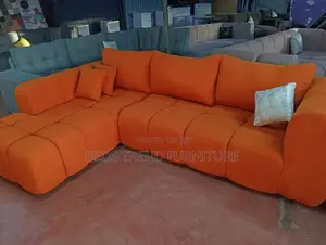 6 Seater Bright Orangen Bubble Sectional Sofa