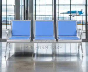 Office Bench : Kinbor 3-Seat Blue Waiting Room Chairs