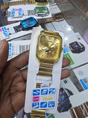 Casio Stainless Steel Moon Phase Quartz Wrist Watch