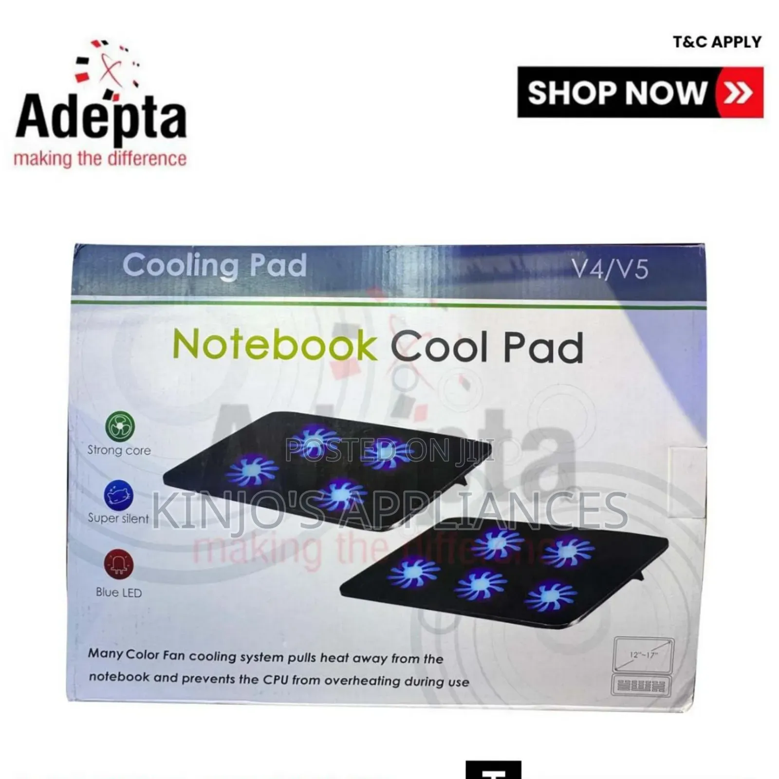 Adepta Laptop Cooling Pad With 4 Fans
