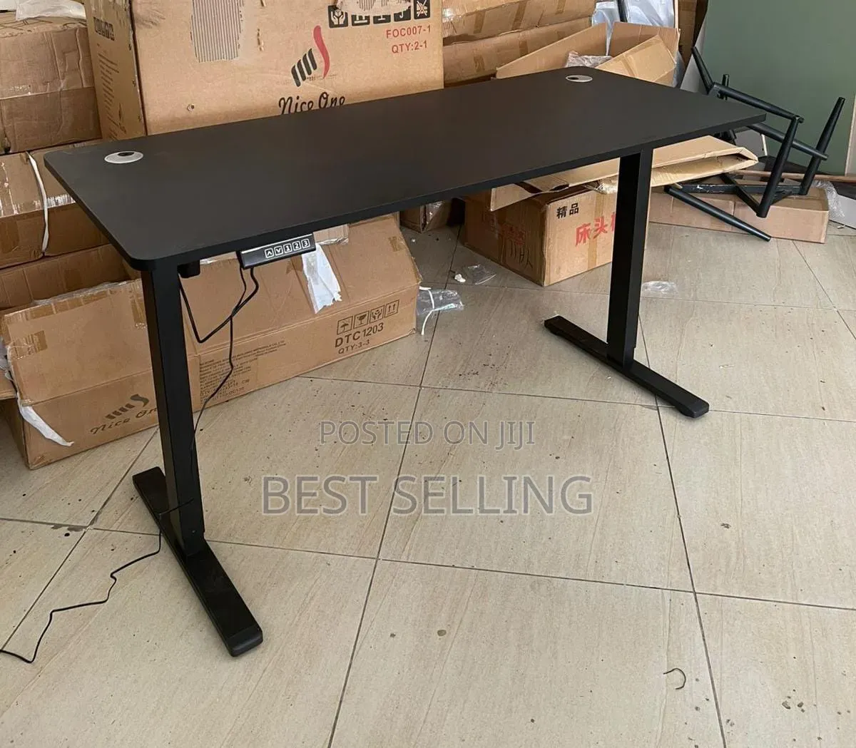 1.2m Black Adjustable Electric Table