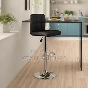 Bar Stool : Brux Bar Chair in Black Synthetic Leather