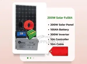 200w Solar Full Kit With 100ah Battery 300w Inverter
