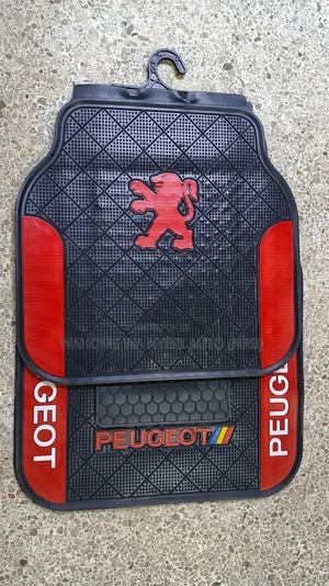 Peugeot Floor Mats - Black Red Car Floor Mats