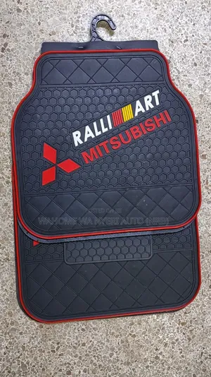 Mitsubishi Premium Floor Mats - Black and Red, Branded