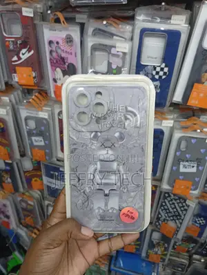 Iaiyoxi iPhone 13 Pro Max Case Featuring a Silver Teddy Bear Design.