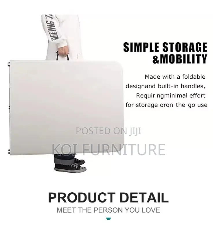 Outdoor Table :6ft Rectangular Foldable Plastic Table