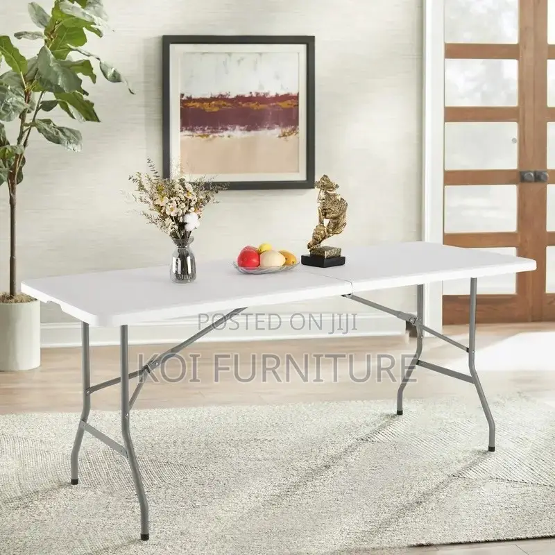 Outdoor Table :6ft Rectangular Foldable Plastic Table