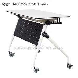120cm White Wood Foldable Training Table