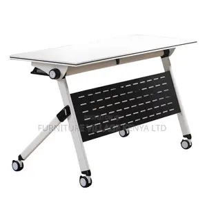 120cm White Wood Foldable Training Table