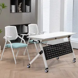 120cm White Wood Foldable Training Table