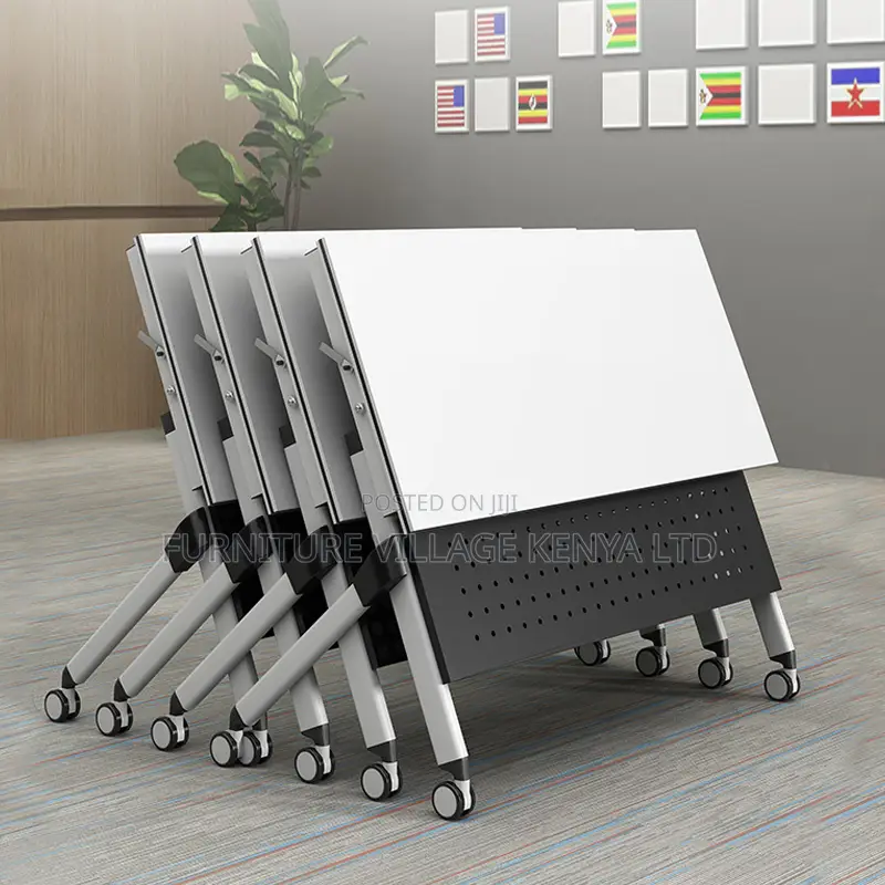 120cm White Wood Foldable Training Table