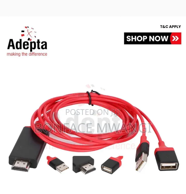 1080p Av Adapter Cable for Ios and Android Devices.