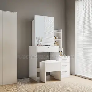 White Imported Simple Vanity Make Up Table With Mirror