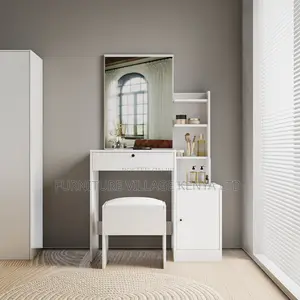 White Imported Simple Vanity Make Up Table With Mirror