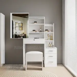 White Imported Simple Vanity Make Up Table With Mirror