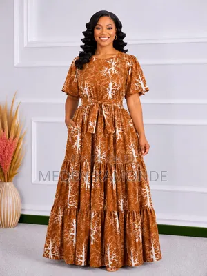 Brown Multicolour Long Dress