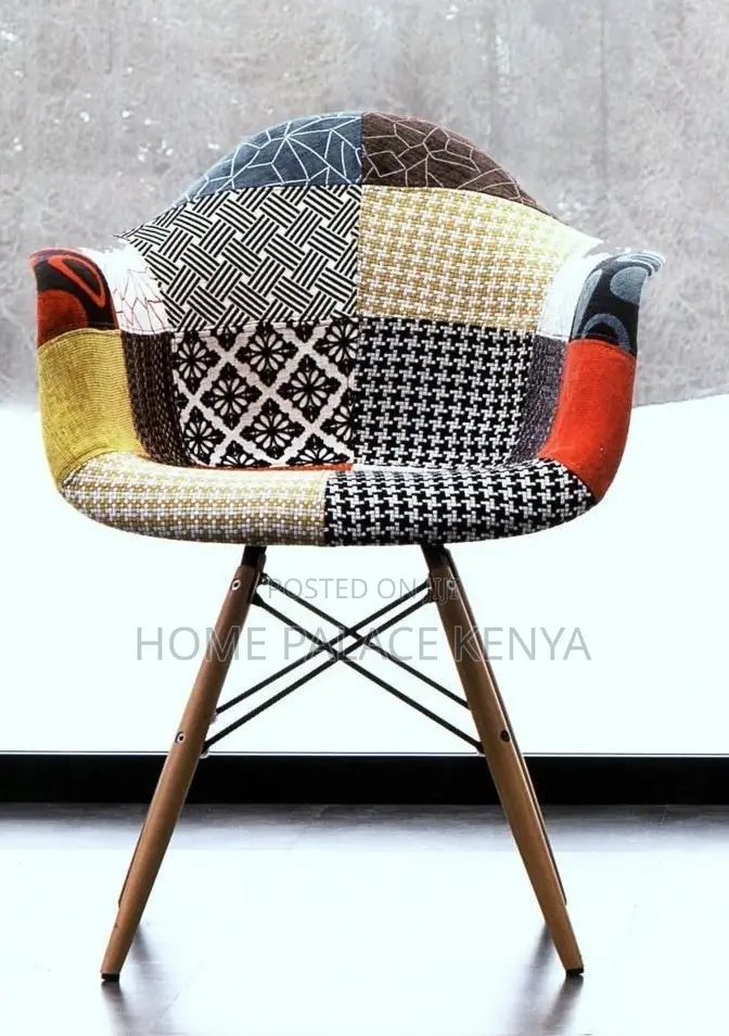 Eames Chair: Multicolor Patchwork Leisure Armchair