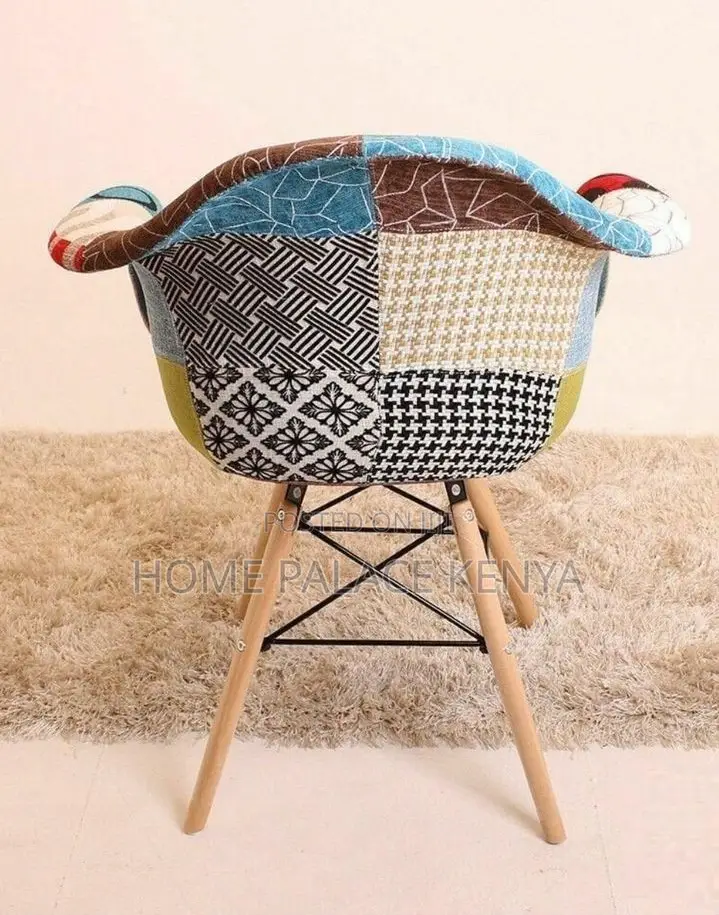 Eames Chair: Multicolor Patchwork Leisure Armchair
