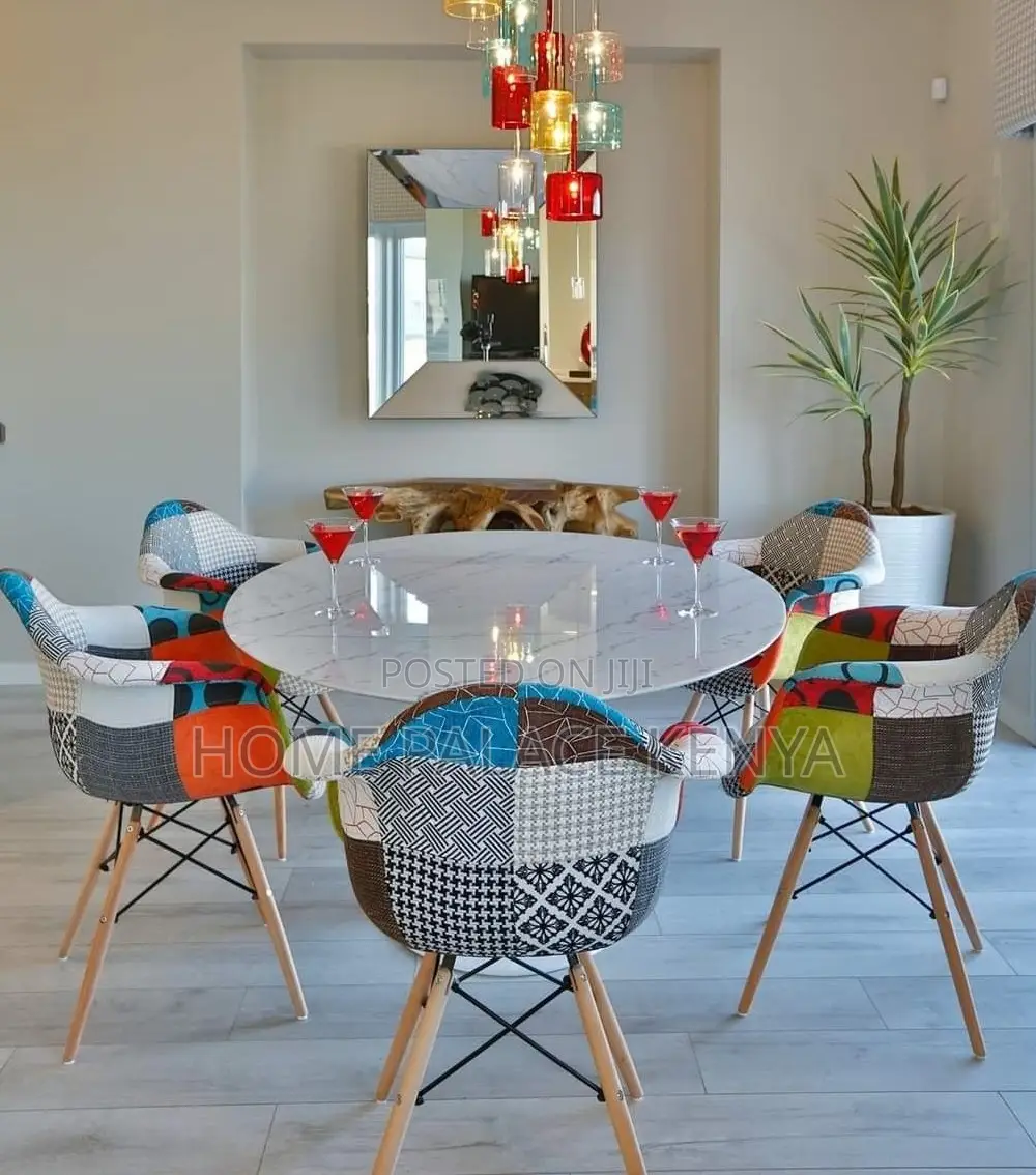Eames Chair: Multicolor Patchwork Leisure Armchair