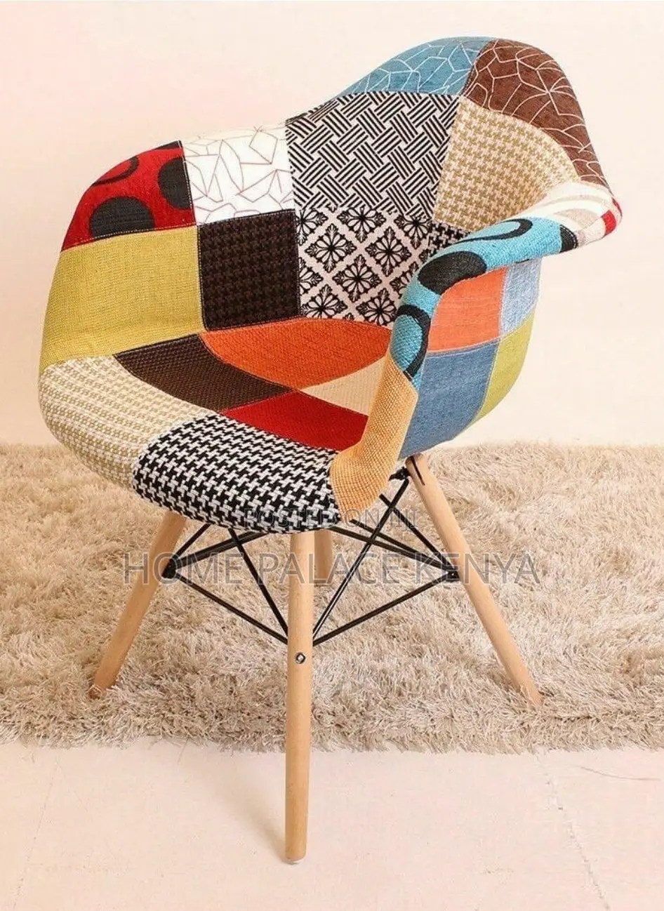 Eames Chair: Multicolor Patchwork Leisure Armchair
